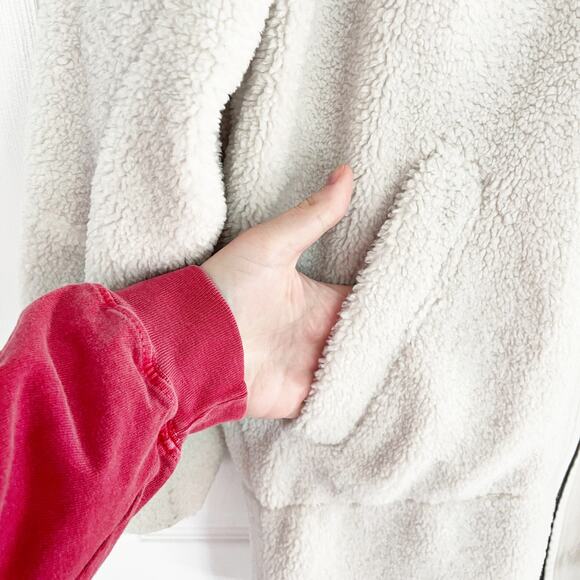 Lululemon Collarless Textured Fleece Full Zip in White Opal - Picture 5 of 8